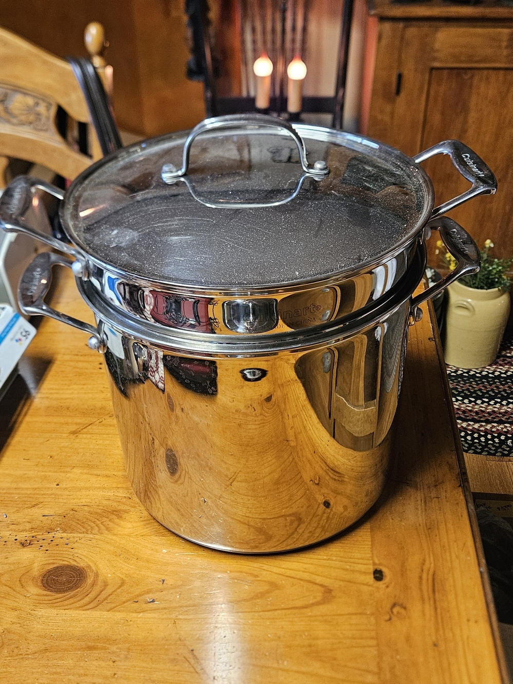 Cuisinart Chefs Classic 4 Pc Stainless Steel Steamer Strainer Stock Pot